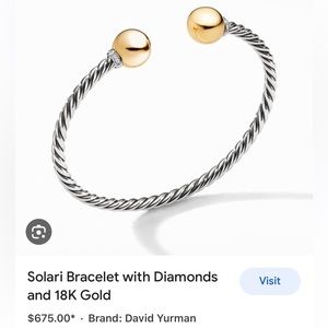 David Yurman Solari Silver, Gold and Diamond Bracelet